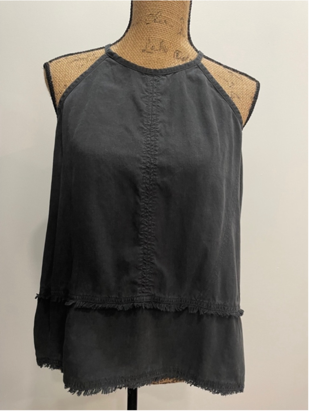 Bella Dahl Frayed Cami Halter Tank M Grunge Goth Whitchy Whimsigoth
